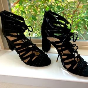 Madden Girl Black Suede Lace-up Heel